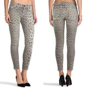 Current Elliott Leopard Stiletto Skinny Jeans